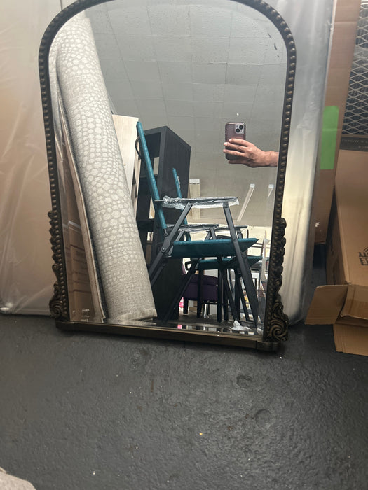 Antique Bronze 28 in. W x 40 in. H Arched Modern Polyurethane Framed with Decoration Antique Vanity Mirror Wall Mirror - new