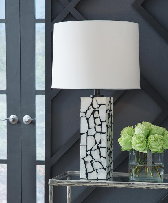 Macaria White/Black Marble Table Lamp (1/CN)