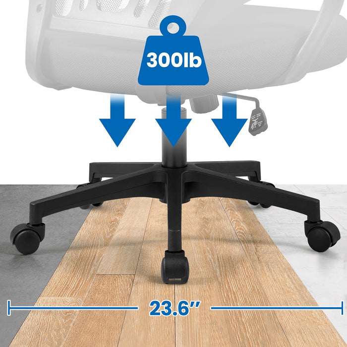 Yaheetech Mid-Back Mesh Office Chair Adjustable Ergonomic Computer Task Chair Swivel Rolling with Lumbar Support Armrest for Home Office Work Study, Black - new