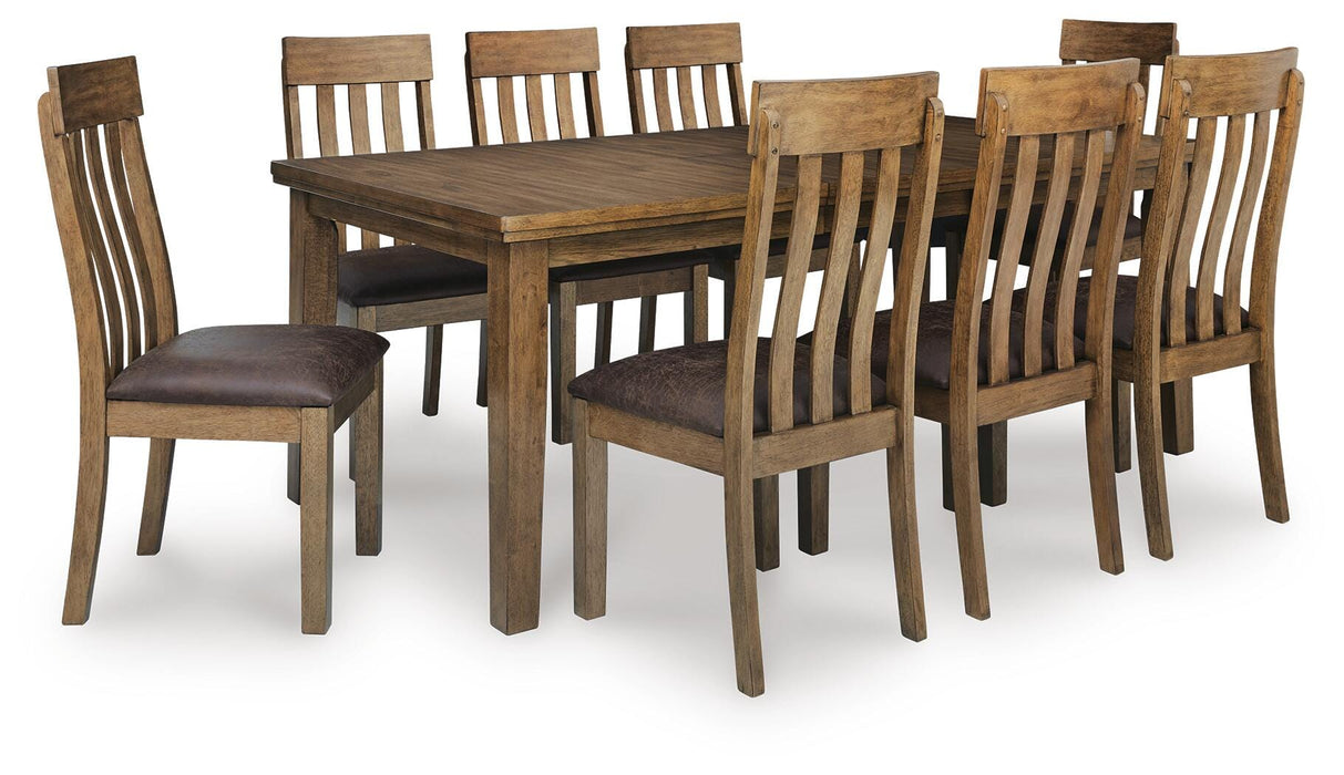 Broxtyn Light Brown Broxtyn Dining Table and 8 Chairs