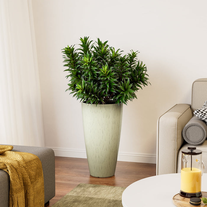 21 inch Tall Planters for Outdoor Plants Set of 2,Tall Plant Pots with Drainage Hole,Large Flower Pots for Indoor Front Porch Garden Home Patio,Beige - new