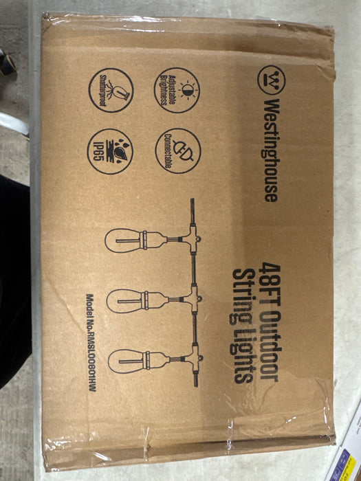 Westinghouse 48' Warm White LED String Light Set with Remote Control, 15 Bulbs - open_box