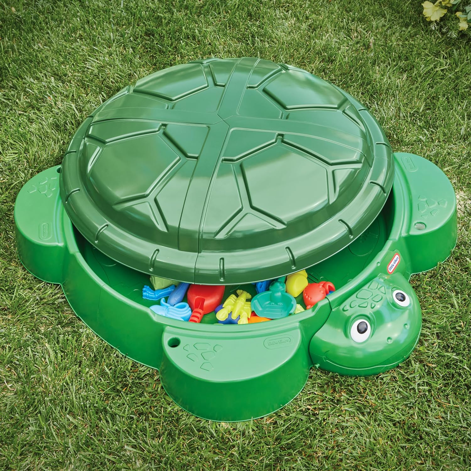 Little Tikes Turtle Sandbox, for Boys and Girls Ages 1-6 Years - open_box