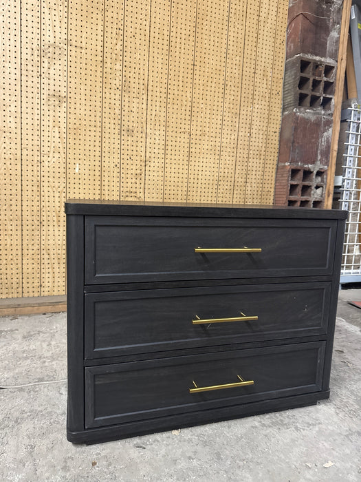 Better Homes & Gardens Oaklee 3 Drawer Nightstand with USB, Charcoal Finish - new