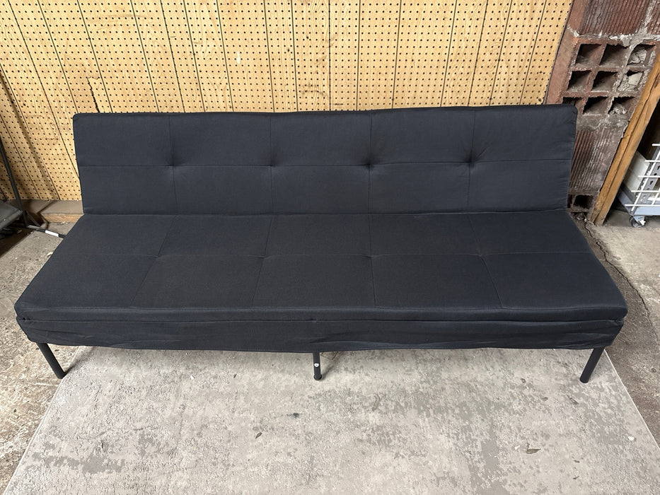 Gewnee 69.7" Modern Convertible Polyester Futon Sofa Bed, Sleeper with Adjustable Backrest for Living Room, Small Spaces(Black) - new