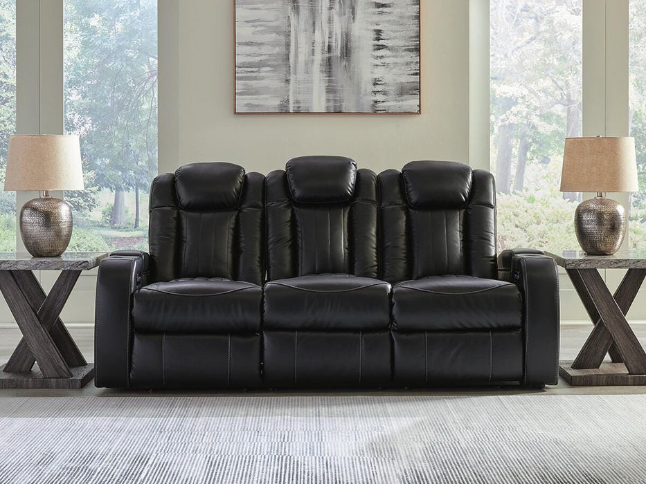 Caveman Den Midnight PWR REC Sofa with ADJ Headrest