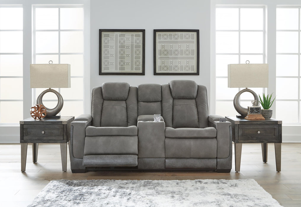 Next-Gen Durapella Slate Next-Gen Durapella Power Reclining Loveseat with Console