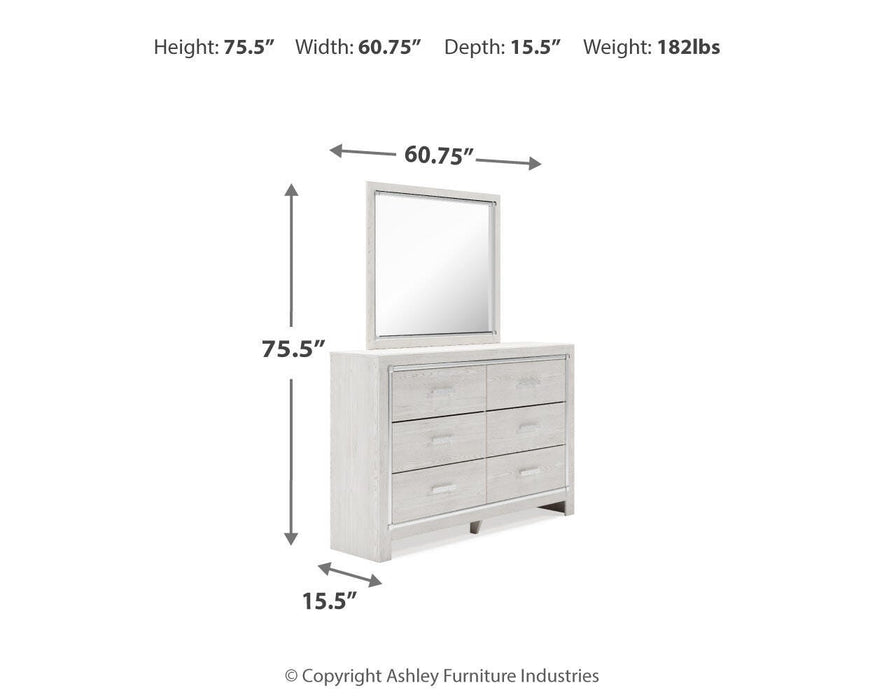 Altyra White Altyra Dresser and Mirror
