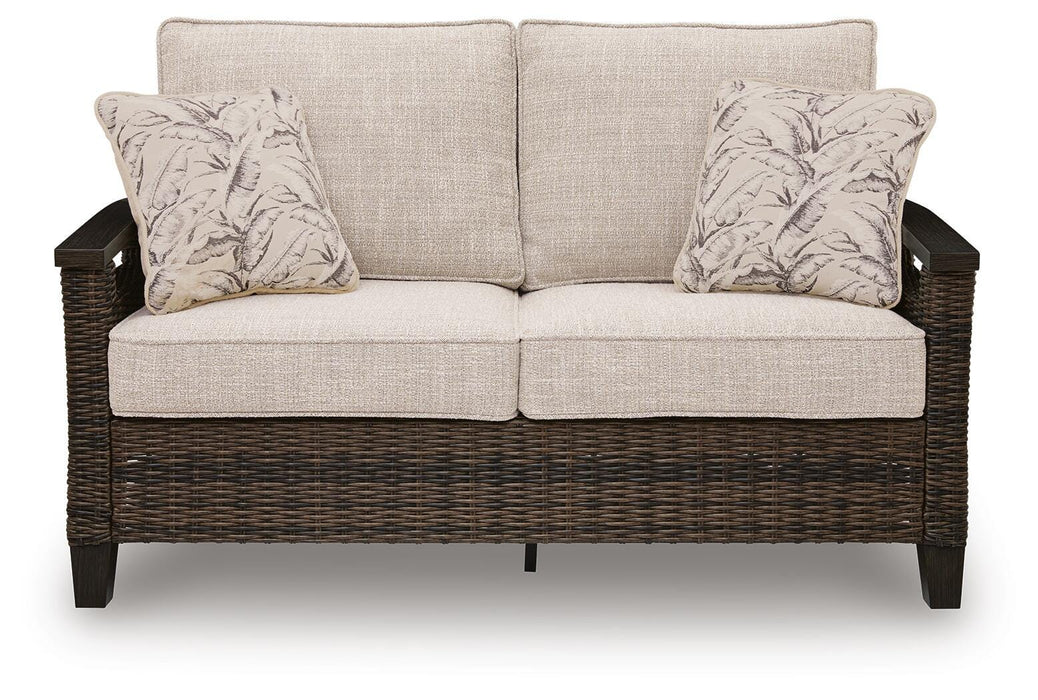 Drakes Beach Dark Brown Loveseat w/Cushion