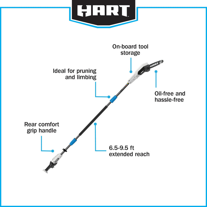 HART 20-Volt 8-Inch Pole Saw Kit, (1) 2.0 Ah Lithium Ion Battery - use_like_new