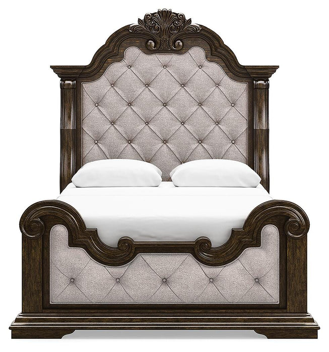 Maylee Dark Brown Maylee Queen Upholstered Bed