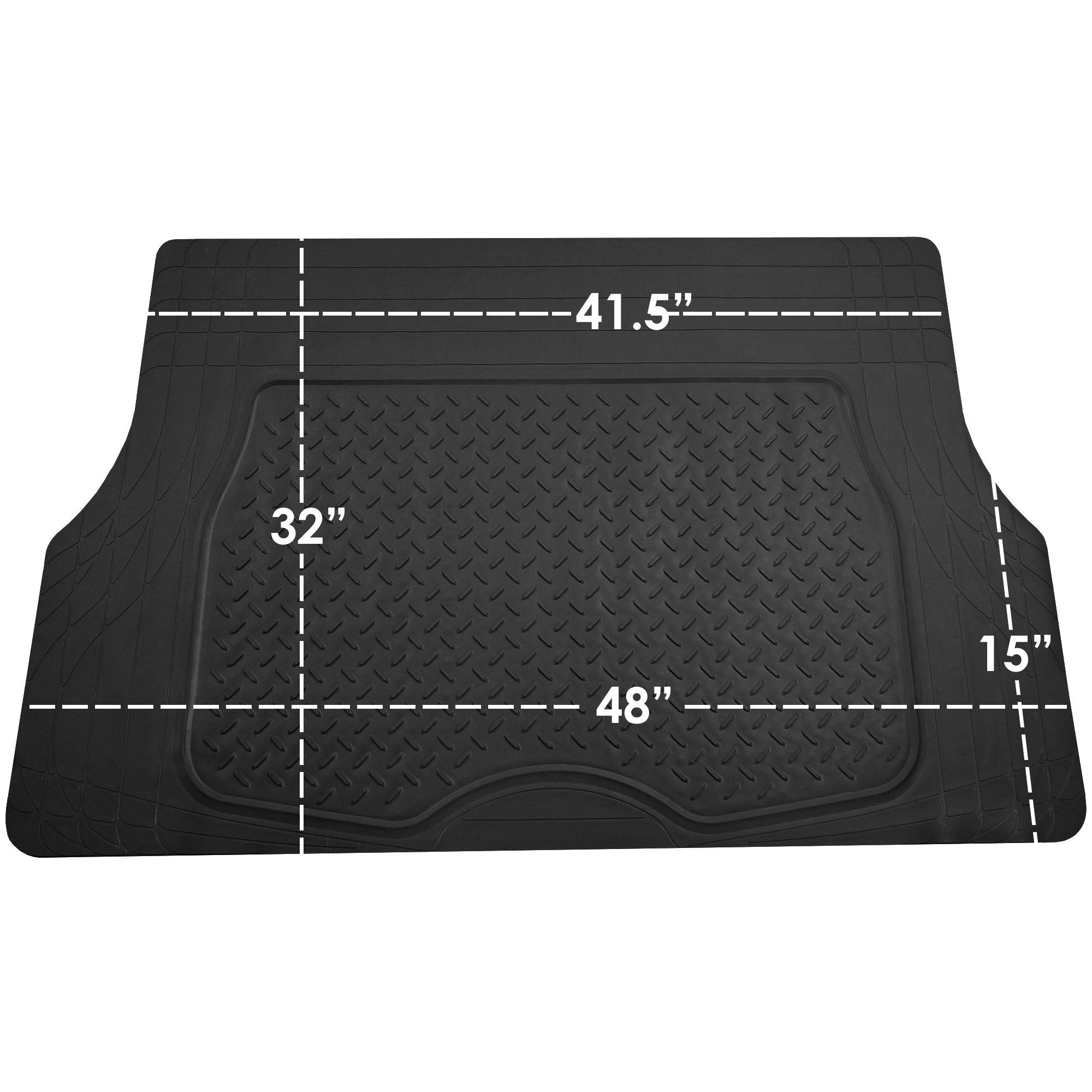 FH Group F16401BLACK ClimaProof™ for all weather protection Universal Fit Premium Quality Trimmable Black Automotive Cargo Mat/Trunk Liner fits most Cars, SUVs, and Trucks - open_box