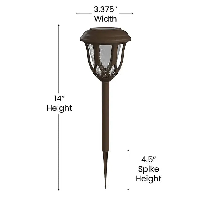 Alamont Home - Hess All-Weather Tulip Design Solar Powered LED Garden & Pathway Lights - Brown - open_box