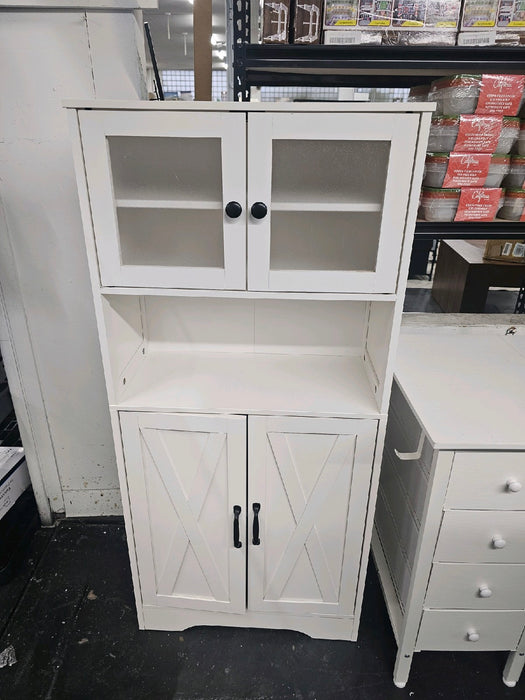 Behost Kitchen Pantry Cabinet with Doors, Storage Shelf for Home, White - new