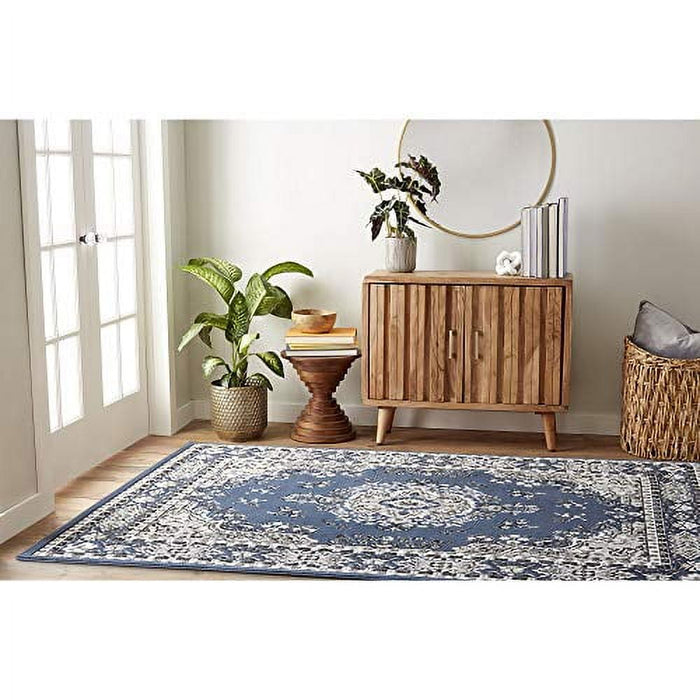 Home Dynamix Premium Sakarya Traditional Medallion Area Rug, Blue/Ivory, 21"x35" - new