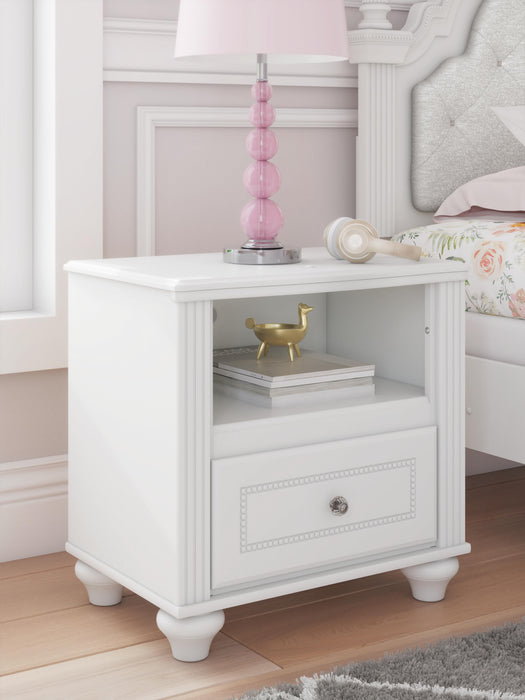 Maylilly White One Drawer Night Stand