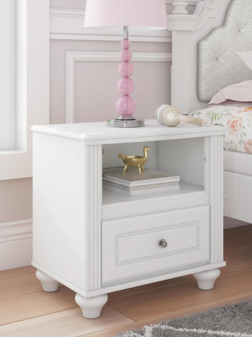 Maylilly White One Drawer Night Stand