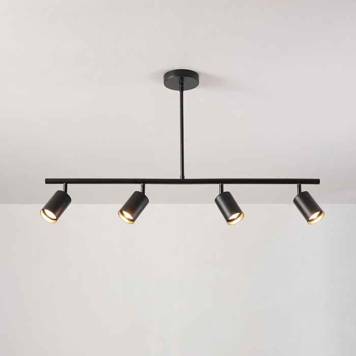 Globe Electric 60222 Willard 4-Light Adjustable Height Track Lighting, Matte Black - open_box
