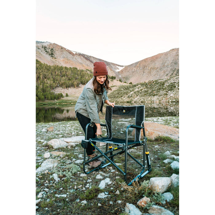 GCI Outdoor Freestyle Rocker Foldable Rocking Camp Chair, Black - new