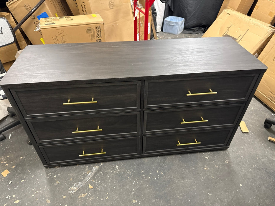 Better Homes & Gardens Oaklee 6 Drawer Dresser, Charcoal Finish - new