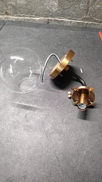 1-Light Matte Black and Antique Gold Wall Sconce - open_box