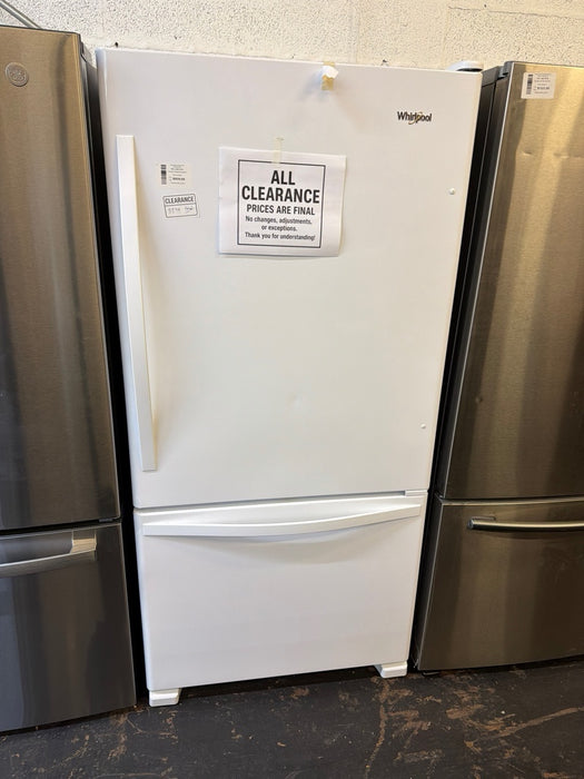 Whirlpool - 22 Cu. Ft. Bottom-Freezer Refrigerator with SpillGuard Glass Shelves - White - display_model