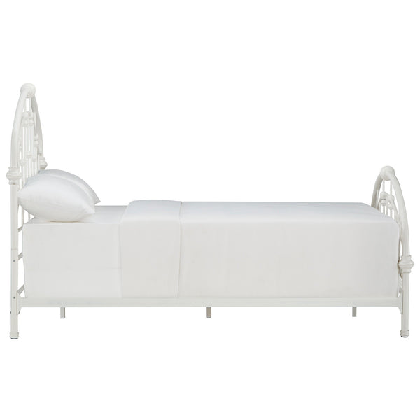 Curved Double Top Arches Victorian Iron Bed - Antique White, Queen Size - new