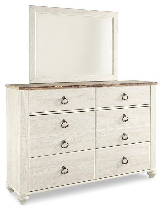 Willowton Whitewash Willowton Dresser and Mirror