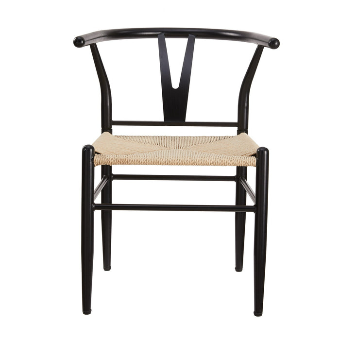(2 pack) Better Homes & Gardens Springwood Wishbone Chair, Metal Base with Black Finish - new
