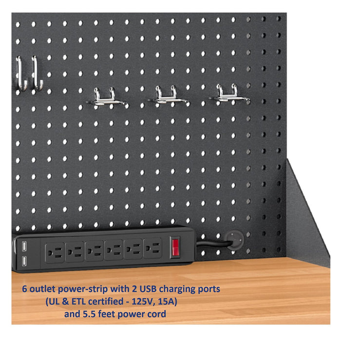 Seville Classics UltraHD Height Adjustable Lighted Work Center, 45"W x 22"D x 50.75-64"H - new