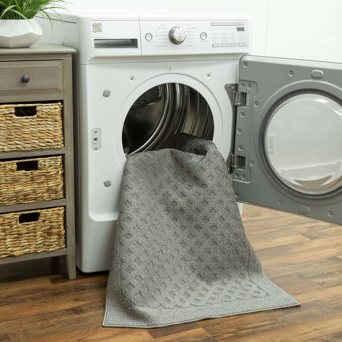 Mainstays Dylan Solid Diamond Olefin Pewter Gray Indoor Area Rug - open_box