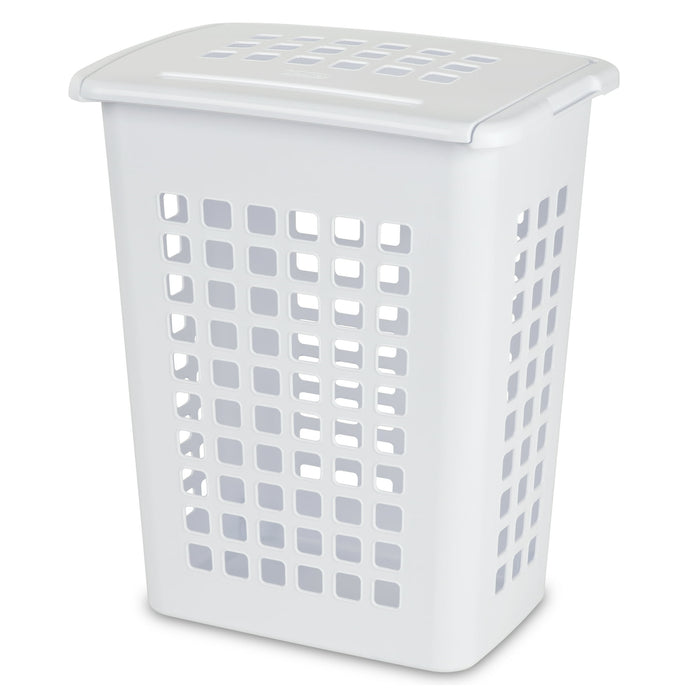 Sterilite Rectangular LiftTop Laundry Hamper Plastic Adult, White - new