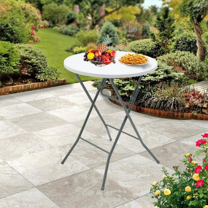 Mainstays 31" Round High-Top Folding Table, White - new