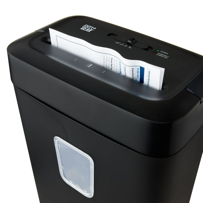 Pen+Gear 12-Sheet Cross-Cut Paper/Credit Card Shredder with 5.5 Gallon Bin, Black, Home & Office Use - new