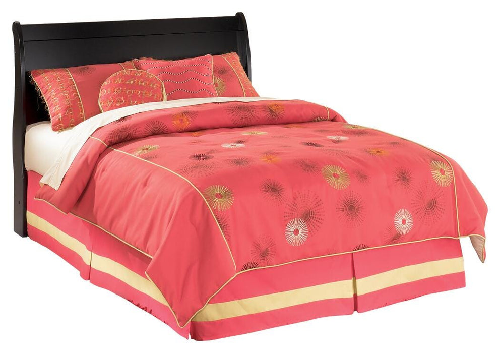 Huey Vineyard Black Full Sleigh Headboard