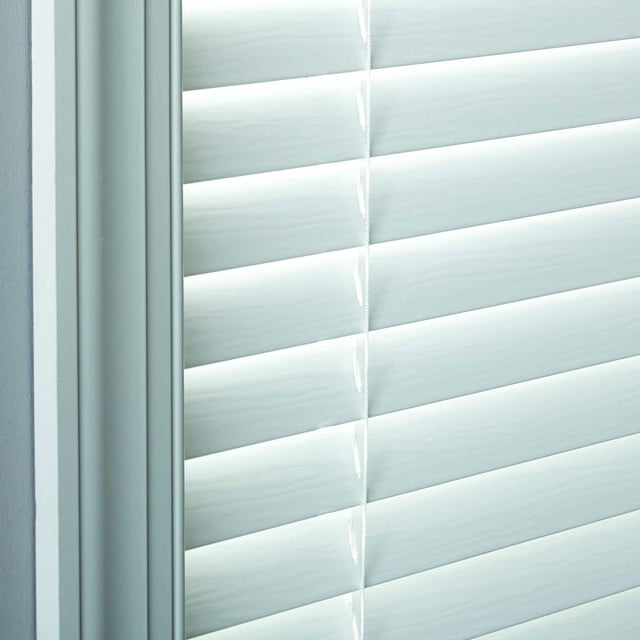 Better Homes & Gardens 2" Cordless Faux Wood Horizontal Blinds, White, 35x72 - display_model
