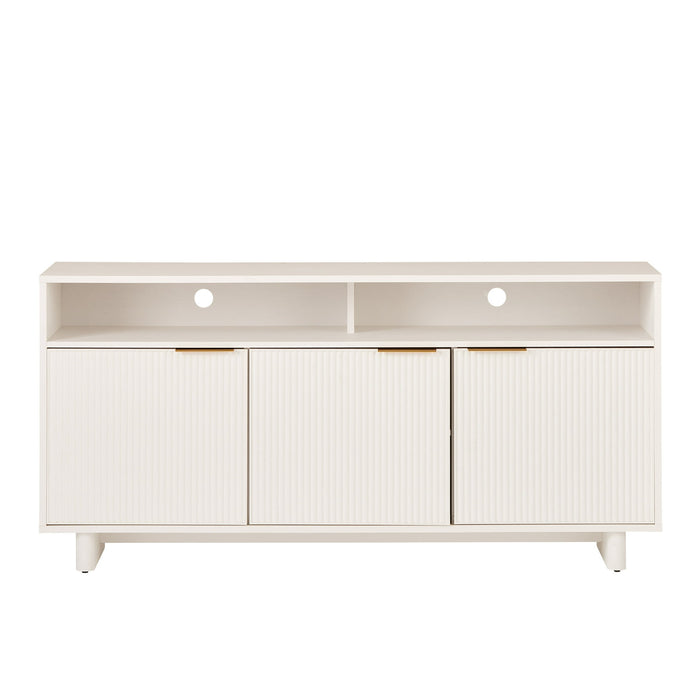 Better Homes & Gardens Lillian Fluted TV Stand for TVs up to 70", White Finish - new