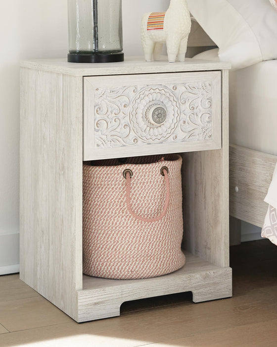 Paxberry Whitewash One Drawer Night Stand