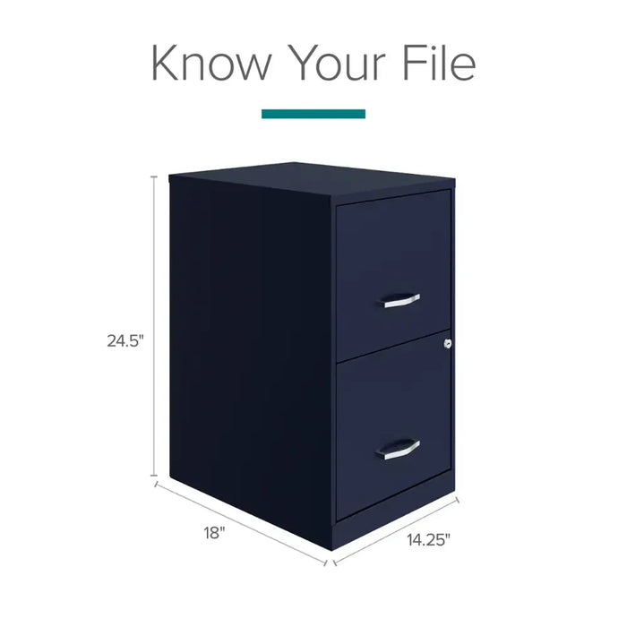 18in. 2 Drawer Metal File Cabinet - Key is Missing - new