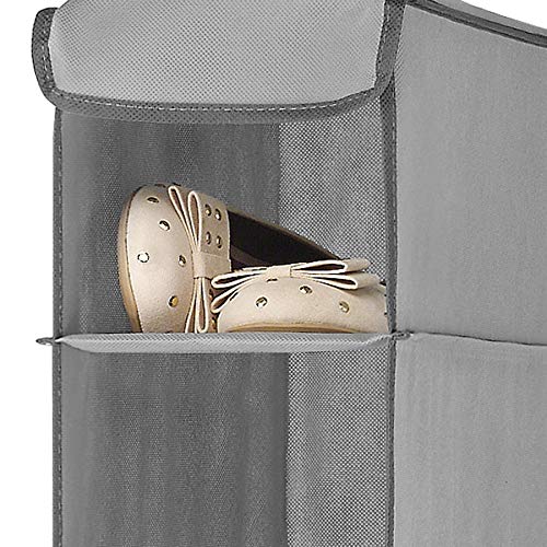 Whitmor Hanging Shoe Shelves - 8 Section - Closet Organizer - Grey - new