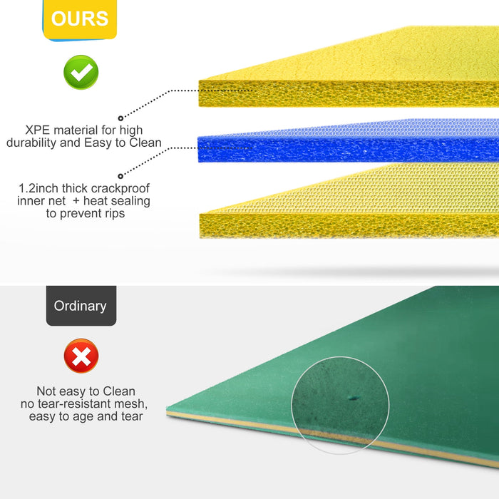 HALLOLURE 9X6FT Floating Water Pad Mat 3-Layer XPE Foam Roll-Up Floating Island for Pool Lake Ocean Boat Beach, Weight Capacity 310 lbs - new