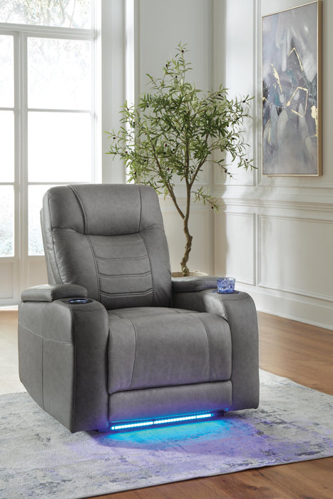 Schooner Rocks Slate PWR Recliner/ADJ Headrest