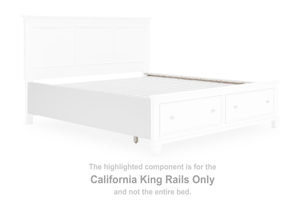 Fortman White California King Rails