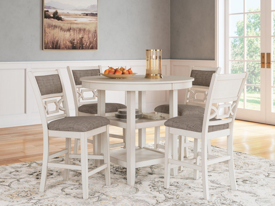 Erinberg Antique White DRM Counter Table Set (5/CN)
