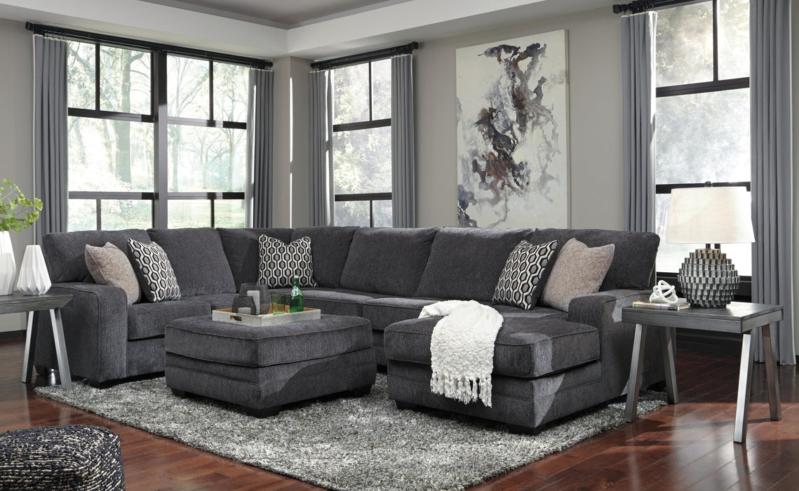 Tracling Slate Tracling 3-Piece Sectional with Chaise