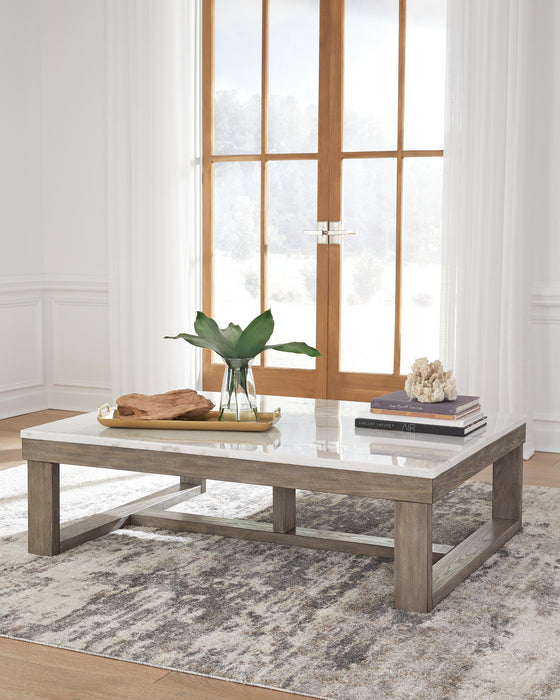 Loyaska Brown/Ivory Rectangular Cocktail Table