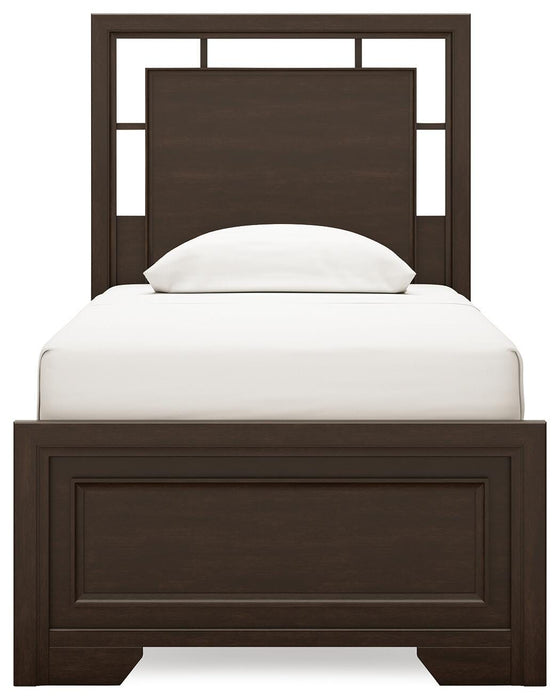 Covetown Dark Brown Covetown Twin Panel Bed