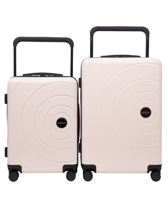 Travelers Club 2pc Rolling Hard Case Travel Luggage Set with Extra Wide Telescopic Handle , Blush - new