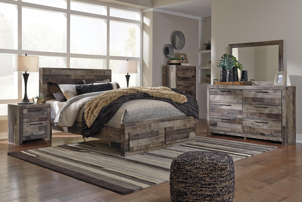 Derekson Multi Gray Derekson Queen Panel Bed with 2 Storage Drawers