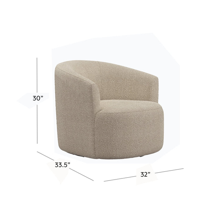 Mainstays Boucle Swivel Accent Chair, Taupe - new